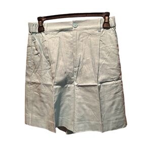 Open Edit Linen Blend Bermuda Shorts in Teal Short Small NWT